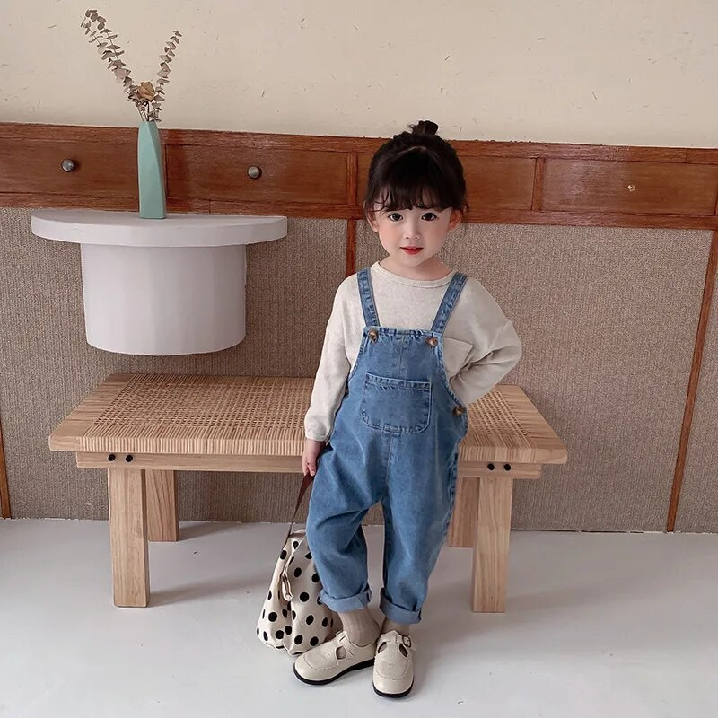 Baby Boy Solid τζιν φόρμες Παιδικό Jean Bib Παντελόνι Βρεφική Ολόσωμη φόρμα Παιδική φόρμα Παιδική φόρμα Φθινοπωρινά ρούχα για κορίτσια