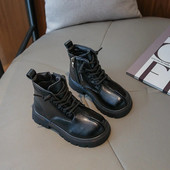 Dječje kožne čizme u korejskom stilu, male djevojčice, kratke čizme s mekim potplatom 2023., nove modne dječje čizme protiv klizanja, jesen i zima