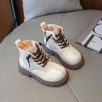 Παιδικές δερμάτινες μπότες Κορεάτικου στυλ Μικρές μπότες με μαλακή σόλα 2023 φθινόπωρο και χειμώνας Νέες αντιολισθητικές παιδικές μπότες μόδας