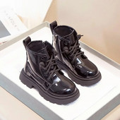 2023. aasta uued mustad tüdrukute saapad Drop Shipping lastele Mood vabaaja nahast saapad PU Lastele, libisemiskindlad poistele, soojad saapad, lihtsad koreapärased