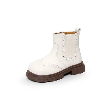 2024 Νέο βρετανικό στυλ Παιδικά κοντές μπότες για αγόρια, κορίτσια, ρετρό κέντημα, αντιολισθητικό μποτάκι, Παιδική μόδα casual δερμάτινες μπότες PU