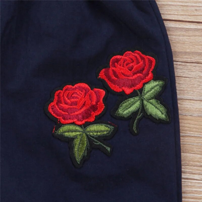 1-6 metų mergaičių drabužiai Mėlyni slingi mergaičių kombinezonai su gėlėmis, vaikiški šliaužtinukai Vasariniai vienetiniai kombinezonai kūdikiams Vaikiški drabužiai