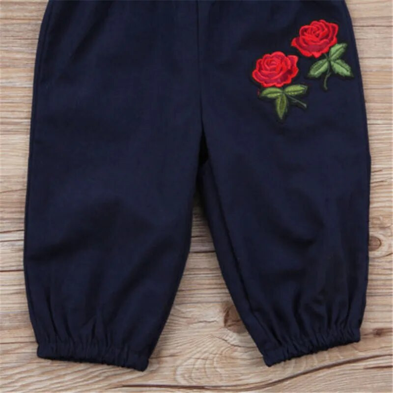 1-6 metų mergaičių drabužiai Mėlyni slingi mergaičių kombinezonai su gėlėmis, vaikiški šliaužtinukai Vasariniai vienetiniai kombinezonai kūdikiams Vaikiški drabužiai