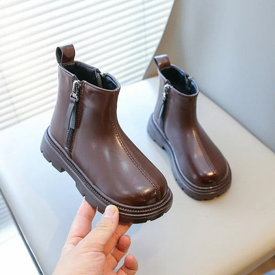 2023 Νέες καθημερινές μπότες για κορίτσια με φερμουάρ στο πλάι Παιδικές μπότες Chelsea για αγόρια Βρεττανική αναπνεύσιμες αντιολισθητικές Παιδικές μπότες Ευέλικτο
