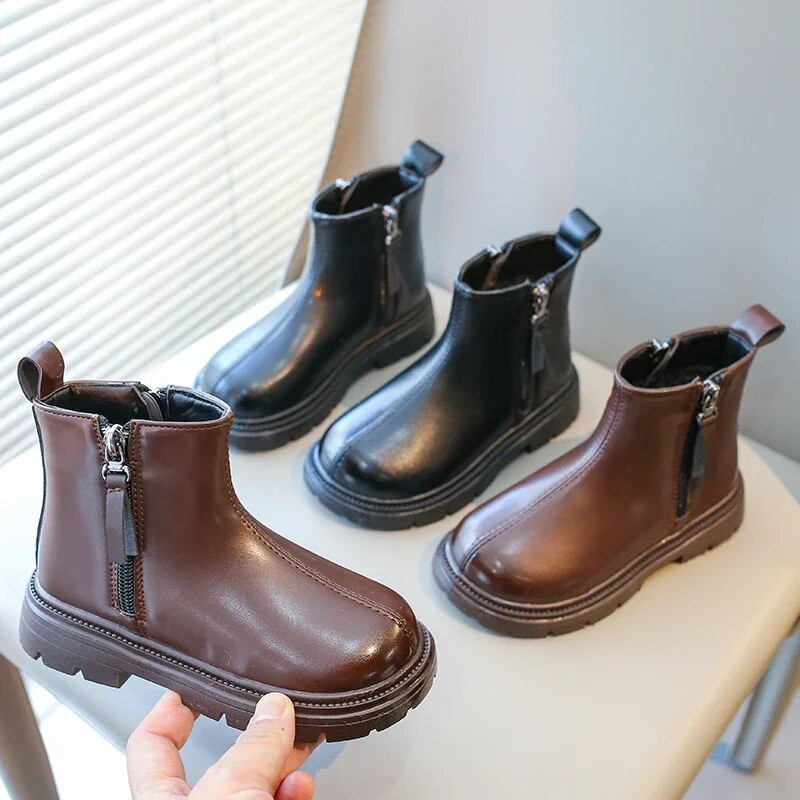2023 Νέες καθημερινές μπότες για κορίτσια με φερμουάρ στο πλάι Παιδικές μπότες Chelsea για αγόρια Βρεττανική αναπνεύσιμες αντιολισθητικές Παιδικές μπότες Ευέλικτο