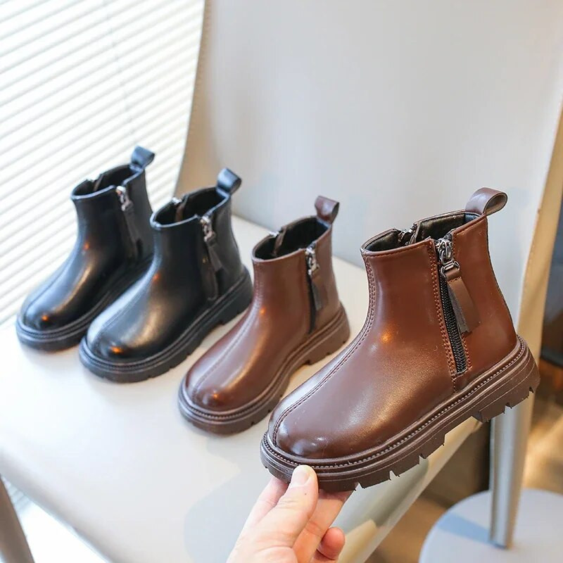 2023 Νέες καθημερινές μπότες για κορίτσια με φερμουάρ στο πλάι Παιδικές μπότες Chelsea για αγόρια Βρεττανική αναπνεύσιμες αντιολισθητικές Παιδικές μπότες Ευέλικτο