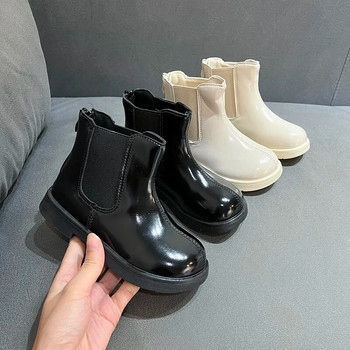 Нови детски модни ботуши за момчета Детски обувки в британски стил Прости нехлъзгащи се дишащи ботуши за момичета До глезена Drop Shipping Сладки