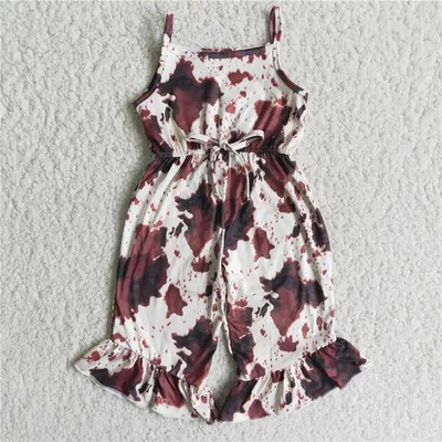 Χονδρικό μωρό κοριτσάκι Floral Jumpsuit Παιδική δαντέλα με έναν ώμο Ολόσωμο ρούχα Παιδικά παντελόνια Romper