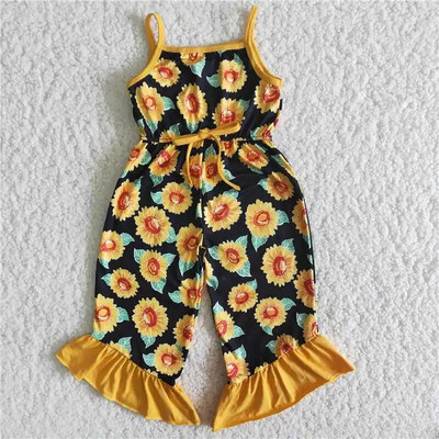 Χονδρικό μωρό κοριτσάκι Floral Jumpsuit Παιδική δαντέλα με έναν ώμο Ολόσωμο ρούχα Παιδικά παντελόνια Romper