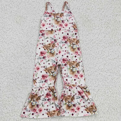 Χονδρικό μωρό κοριτσάκι Floral Jumpsuit Παιδική δαντέλα με έναν ώμο Ολόσωμο ρούχα Παιδικά παντελόνια Romper