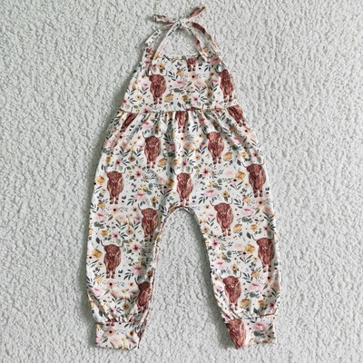 Χονδρικό μωρό κοριτσάκι Floral Jumpsuit Παιδική δαντέλα με έναν ώμο Ολόσωμο ρούχα Παιδικά παντελόνια Romper