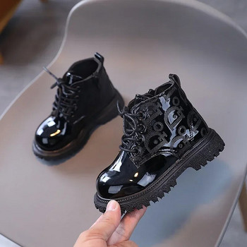 Παιδικά παπούτσια Brightly Leather Νέα μόδα 2024 Παιδικά Κοντές μπότες Αντιολισθητικά Παπούτσια Ζεστά ζεστά παιδικά παπούτσια για κορίτσια αγόρια
