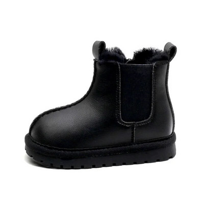 DIMI žiemos vaikiški batai mikropluošto odiniai berniukai mergaičių batai madingi minkšti vandeniui atsparūs neslystantys šilti pliušiniai vaikiški sniego batai