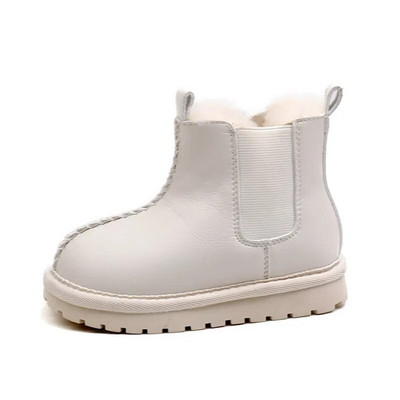 DIMI žiemos vaikiški batai mikropluošto odiniai berniukai mergaičių batai madingi minkšti vandeniui atsparūs neslystantys šilti pliušiniai vaikiški sniego batai