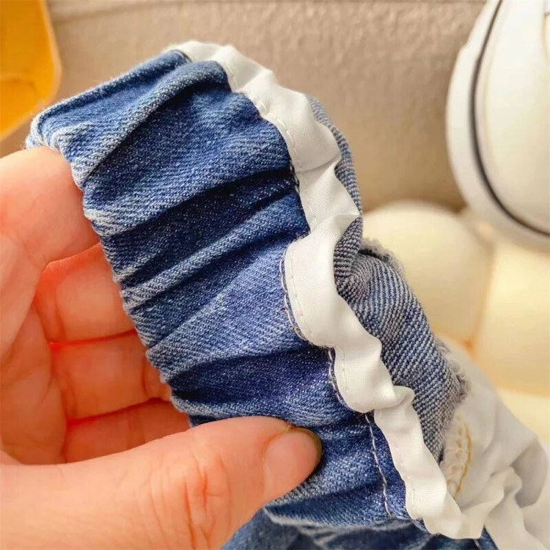 Tüdrukute teksad 2023. aasta kevadised ja sügisesed välisrõivad, uued vabad lääne stiilis õhukesed kevadised laste püksid