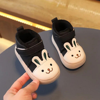 2023 Cartoon Bunny Cute Hook & Loop Girls Boots Παιδική πλατφόρμα μόδας Casual κοντά μπότες για αγόρια Cotton Drop Shipping PU