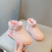 2023 m. vaikiški sniego batai mergaitėms trumpi batai žiemai berniukams ir mergaitėms madingi batai siuvami šilti medvilniniai vaikiški princesiški batai, mieli