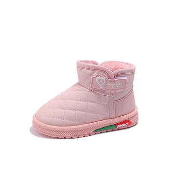 2023 Παιδικές μπότες χιονιού για κορίτσια Κοντές μπότες χειμώνα για αγόρια και κορίτσια Μοντέρνες μπότες ράψιμο ζεστό βαμβάκι Παιδικές μπότες πριγκίπισσας Χαριτωμένα