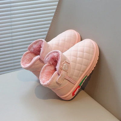 2023 m. vaikiški sniego batai mergaitėms trumpi batai žiemai berniukams ir mergaitėms madingi batai siuvami šilti medvilniniai vaikiški princesiški batai, mieli