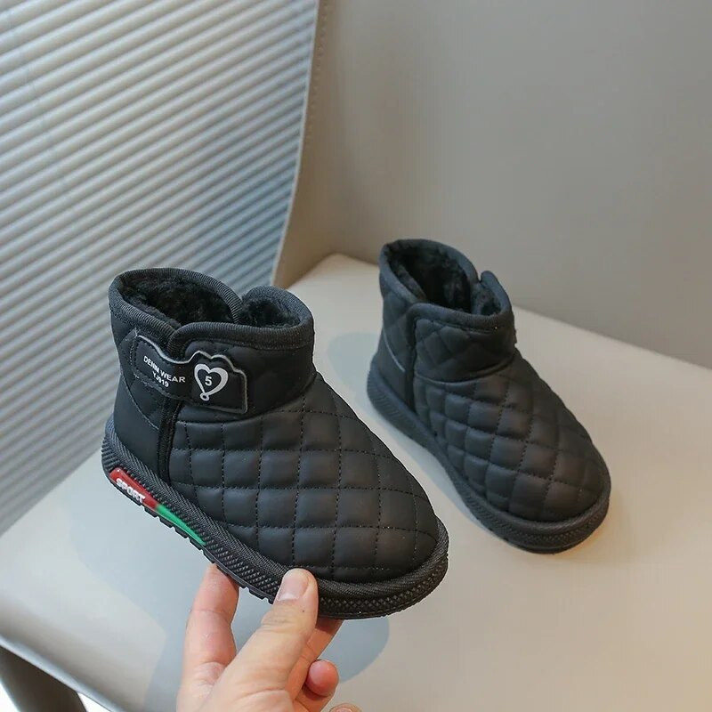 2023 m. vaikiški sniego batai mergaitėms trumpi batai žiemai berniukams ir mergaitėms madingi batai siuvami šilti medvilniniai vaikiški princesiški batai, mieli