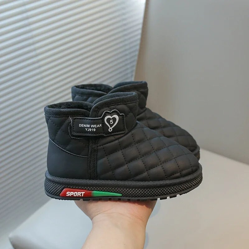 2023 m. vaikiški sniego batai mergaitėms trumpi batai žiemai berniukams ir mergaitėms madingi batai siuvami šilti medvilniniai vaikiški princesiški batai, mieli