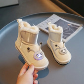 Laste plüüsist paksendatud lumesaapad, uus talv 2023 tüdrukute ühevärvilised libisemisvastased veekindlad soojad puuvillased saapad poistele