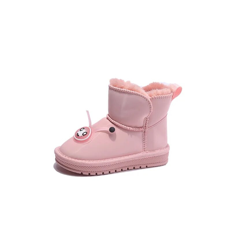 Laste plüüsist paksendatud lumesaapad, uus talv 2023 tüdrukute ühevärvilised libisemisvastased veekindlad soojad puuvillased saapad poistele