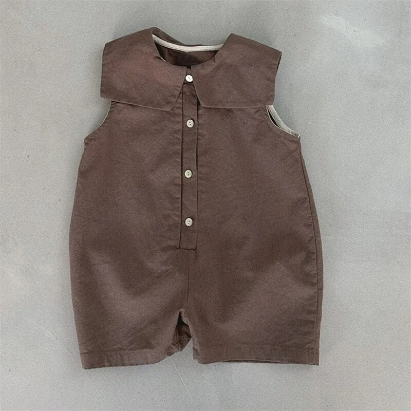 6740 Lasteriided Tüdrukute kombinesoon 2023, suvine uued suured reväärid ja varrukateta poisi üheosalised riided, vaba vabaaja kombinesoon