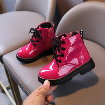 botas Boys Ankle Boots 2023 Άνοιξη Φθινόπωρο Παιδικά Αθλητικά Παπούτσια για κορίτσια Μόδα Λάκα Δερμάτινα Κοντά Μποτάκια Παιδικά Παπούτσια ботинки