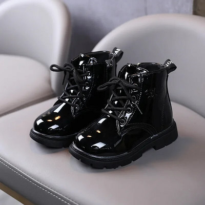 botas Boys Ankle Boots 2023 Άνοιξη Φθινόπωρο Παιδικά Αθλητικά Παπούτσια για κορίτσια Μόδα Λάκα Δερμάτινα Κοντά Μποτάκια Παιδικά Παπούτσια ботинки