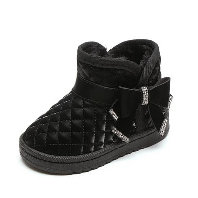 Iarna Copii Cristal Bowknot Cizme de zăpadă Fete Printesa Pantofi Copii Îngroșate Călduțe Confortabile Cizme pentru bebeluși Pantofi din bumbac anti-alunecare