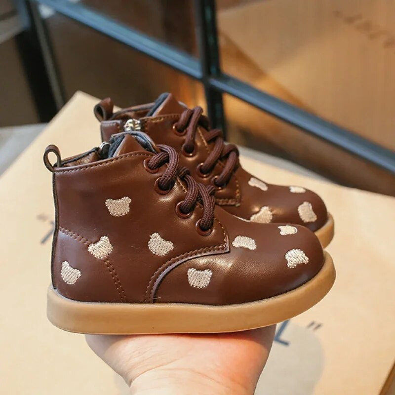 Tüdrukute saapad, uued 2024. aasta talvised plüüsist armsad karukesed, lastesaapad, poistele kingad, mood Multifilmid, pehmed soojad, libisemiskindlad lastesaapad, suurus 23-33