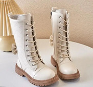 Παιδικές ψηλές μπότες 2023 Χειμερινές νέες ευέλικτες μαλακές μαύρες μπότες για χιόνι σε στυλ χαριτωμένο κορίτσια Μπότες ιππότη για αναπνοή