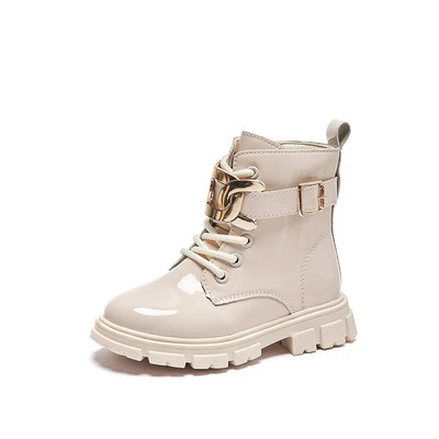 Vaikų mados mergaičių kulkšnies batų grandinėlės 2023 m. Vaikiški laisvalaikio batai Blizgūs neslystantys universalūs, paprastas šoninis užtrauktukas, PU