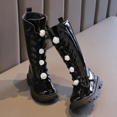 Spring and Autumn New 2023 Versatile Breatheable Sweet Girls Casual High Boots Elegant Princess Boots Drop Shipping Fashion Kids