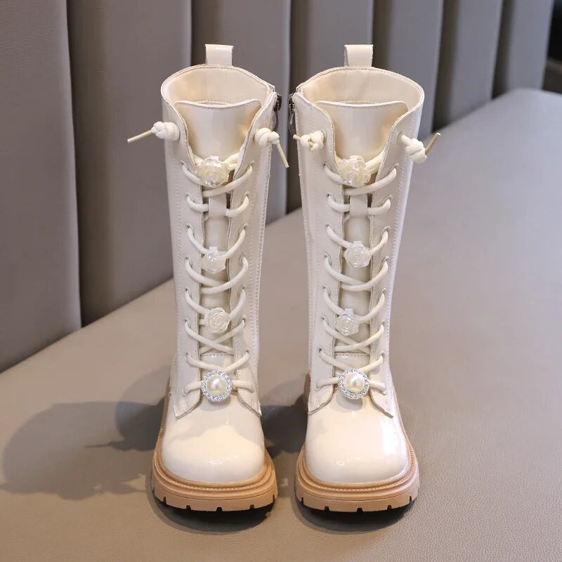 Άνοιξη και Φθινόπωρο Νέα 2023 Ευέλικτα αναπνέοντα γλυκά κορίτσια καθημερινά ψηλές μπότες Κομψές μπότες Princess Drop Shipping Fashion Kids