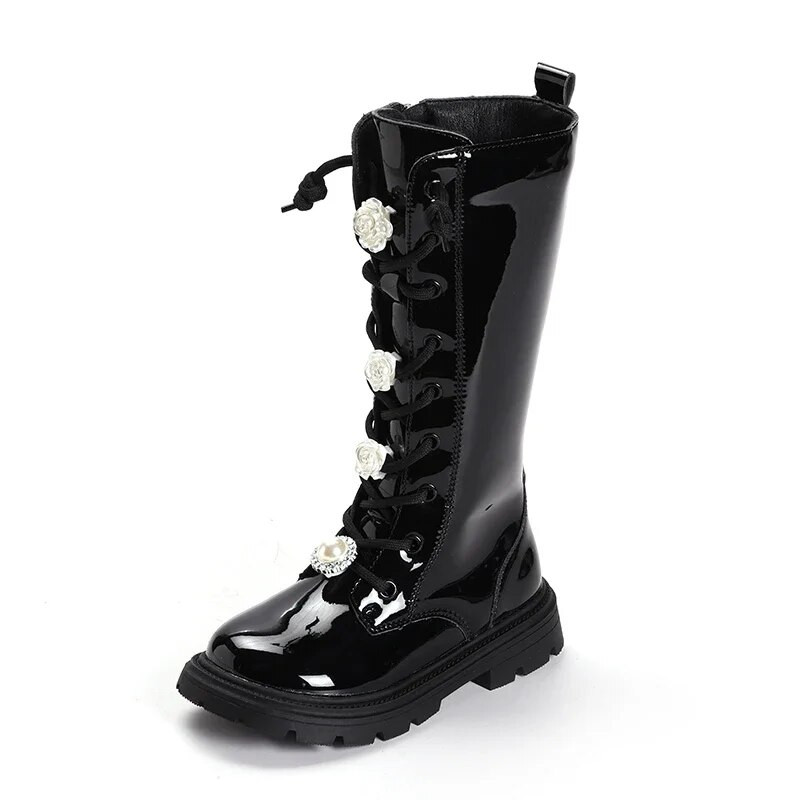 Άνοιξη και Φθινόπωρο Νέα 2023 Ευέλικτα αναπνέοντα γλυκά κορίτσια καθημερινά ψηλές μπότες Κομψές μπότες Princess Drop Shipping Fashion Kids