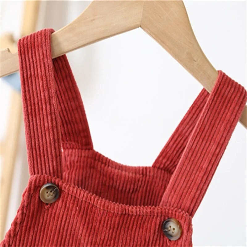 Lawadka 1-3T Κοτλέ νεογέννητη φόρμα για κορίτσια Μόδα Νέα ανοιξιάτικα φθινοπωρινά παιδικά παντελόνια για αγόρια Ολόσωμες φόρμες τσέπης 2021