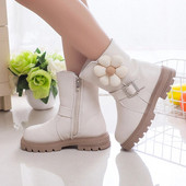 Armsad Printsess Saapad Lilled Armas Lukk Mood Lastejalatsid Külg lukuga Laste vabaajajalatsid PU 2023 Uus pruun beež Elegantne