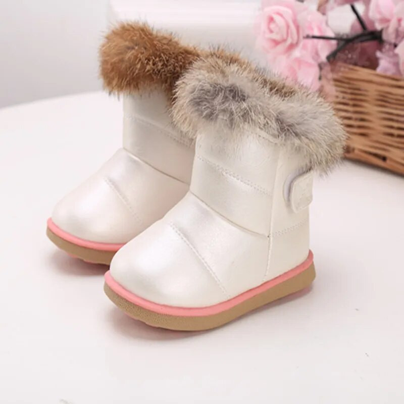 Rudens žiema Nauji sniego batai mergaitėms Kieti Šilti vaikiški batai Pu Oda Neperšlampami Neslystantys Kulkšnies Batai Kūdikių Medvilniniai Batai