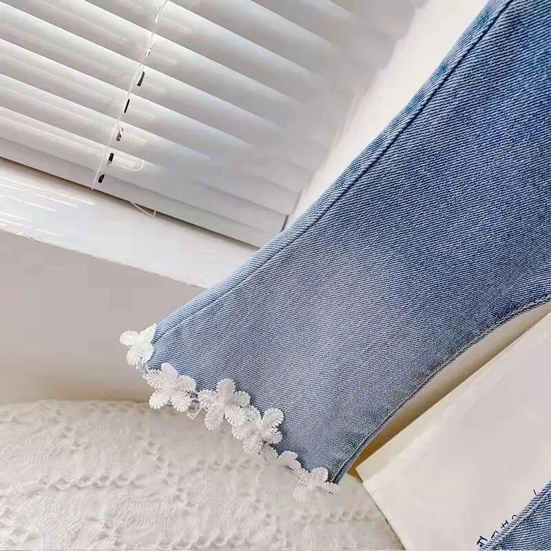 Moodsad tüdrukute laienevad püksid ühevärvilised teksad Beebi tüdrukud püksid Korea versioon lahtised vabaaja laste teksad