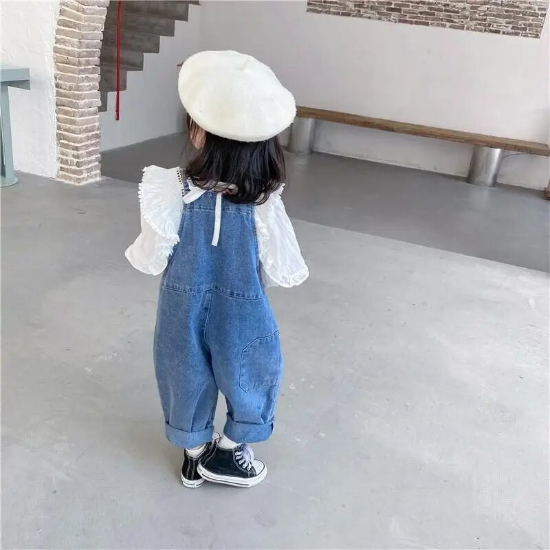 Ταμπεραμέντο για μωρά για κοριτσάκια Χαλαρά τζιν με φαρδύ πόδι Μόδα παντός τύπου Παιδικό εξωτερικό ένδυμα Τζιν Κοριτσίστικο ψηλόμεσο παντελόνι ένατο