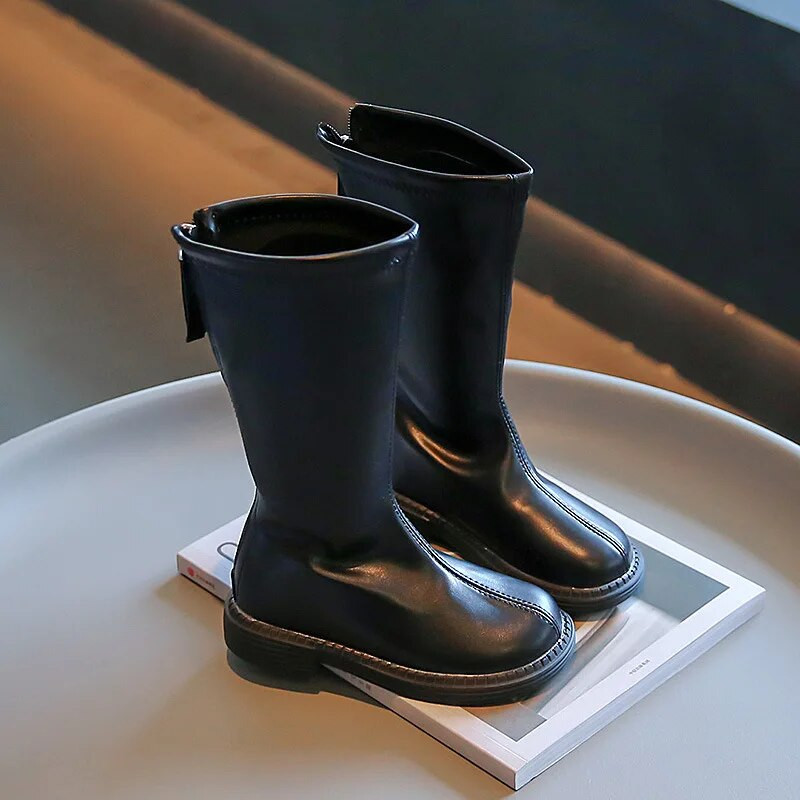 Tüdrukute kõrged saapad 2024 Sügis-talv Uued moodsad saapad Printsessnahast kingad Lastemood poistele Tüdrukutele libisemiskindlad soojad saapad