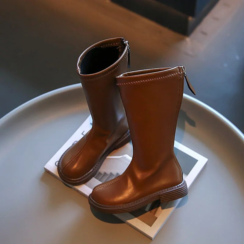 Tüdrukute kõrged saapad 2024 Sügis-talv Uued moodsad saapad Printsessnahast kingad Lastemood poistele Tüdrukutele libisemiskindlad soojad saapad