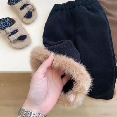 Κορίτσια Φθινοπωρινό χειμωνιάτικο Παντελόνι Κοτλέ Παιδικό Παντελόνι Φουντωτό Ελαστικό Παντελόνι Μέσης Παχύ Ζεστό Βρεφικό Casual Fleece Παντελόνι