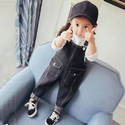 Kombinezonai kūdikiams Kelnės berniukams Mergaičių kelnės 1-3,5 metų vaikiškos vientisos kelnaitės Laisvos versijos mergaičių džinsiniai kombinezonai