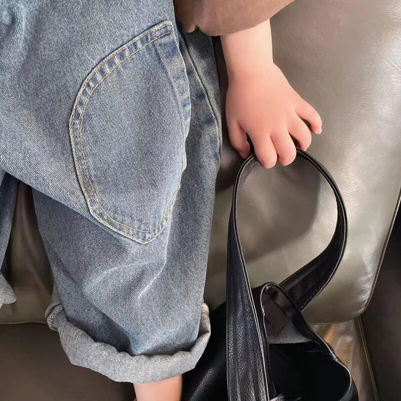 2-8 χρονών Φαρδιά casual μικρομεσαίες παιδικές φόρμες Άνοιξη φθινόπωρο Μωβ κοριτσίστικα παντελόνια Βαμβακερά υφασμάτινα βρεφικά φόρμες