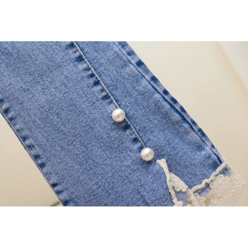 Juhuslikud lapsed Beebid Tüdrukud Kauboipüksid Kevad-Sügis Lapsed Beebitüdrukud Lasteriided Tüdrukud Beebipüksid Teksad