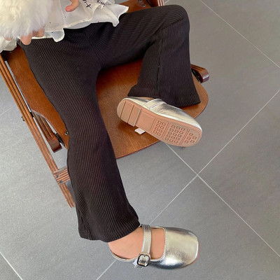 Tüdrukute püksid 18M-10Y Laste ühevärvilised pittriibulised lastepüksid Beebi vabaaja laienevad püksid