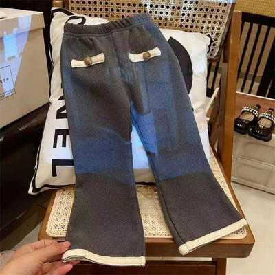 Mergaičių žieminės kelnės 18M-8Y Vaikiškos mielos ir šiltos kelnės kūdikiams aksominės platėjančios kelnės